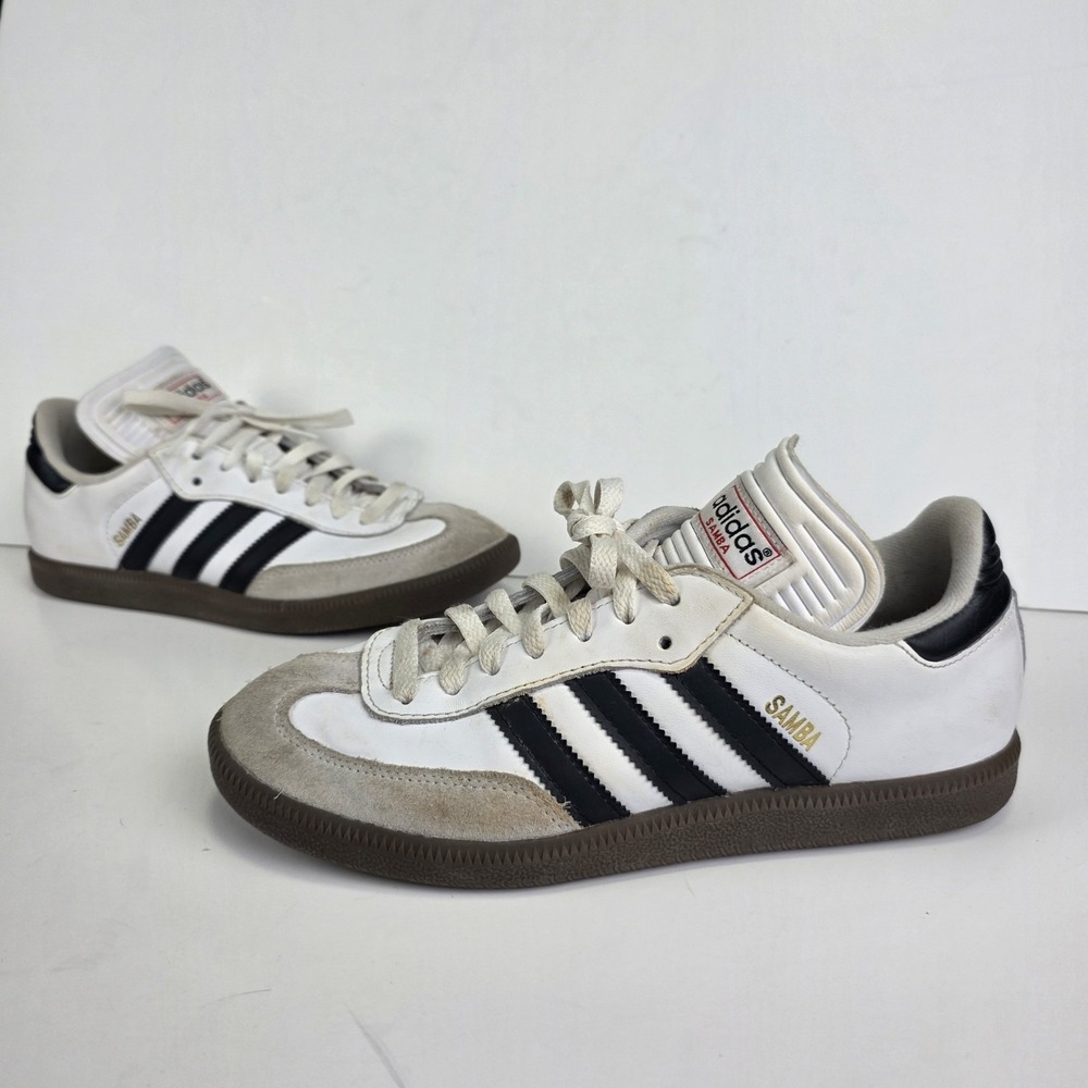 Adidas Samba Mens 7.5 White Brown Gum Classic 772109 Shoes Indoor Soccer